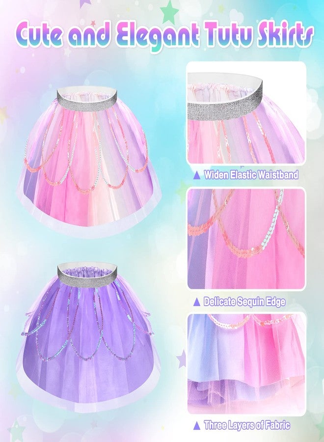 TSDATOWR Unicorn & Flower Princess Dress Up Clothes Set for Girls - Tutu, Wings, Shoes, Jewelry, Headband & Play Toys Gift Set for Toddlers - Image 4